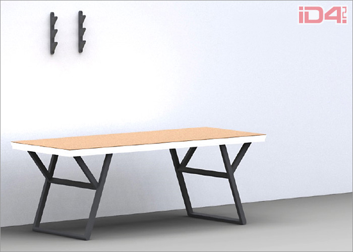 Складной стол с возможностью вешать его на стену американского дизайнера албанского происхождения Эндрита Хайно (Endrit Hajno)